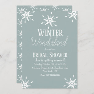 Simple hiver Snowflakes Invitation nuptiale douche