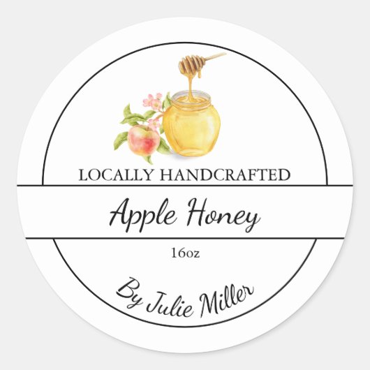 Simple Homemade Apple infused Honey Label (Voorkant)