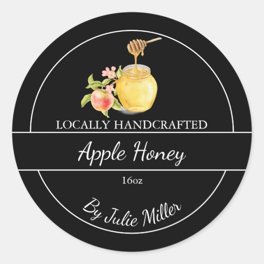 Simple Homemade Apple infused Honey Label (Voorkant)