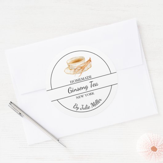 Simple Homemade Ginseng Tea Label (Envelop)