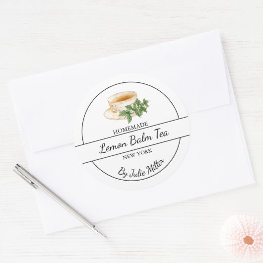 Simple Homemade Lemon Balm Tea Label (Envelop)