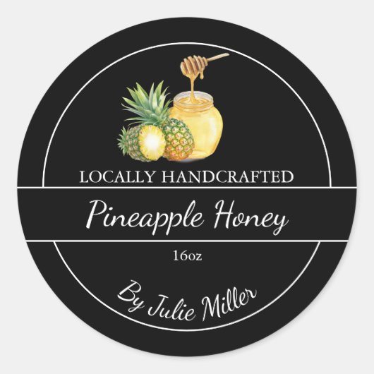 Simple Homemade Pineapple infused Honey Label (Voorkant)