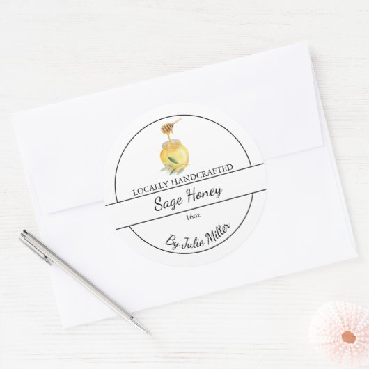 Simple Homemade Sage infused Honey Label (Envelop)