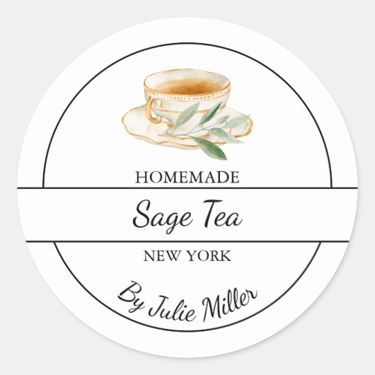 Simple Homemade Sage Tea Label (Voorkant)