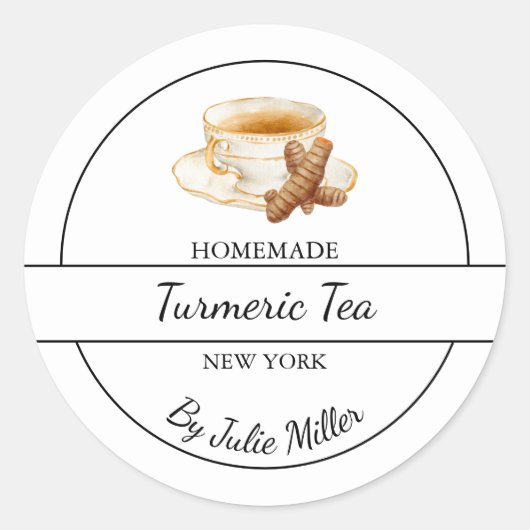 Simple Homemade Turmeric Tea Label (Voorkant)