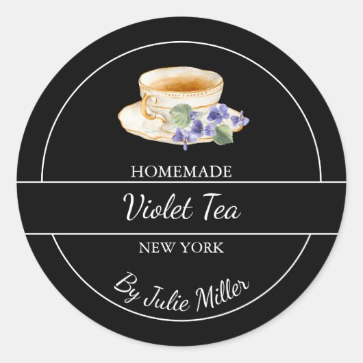 Simple Homemade Violet Tea Label (Voorkant)