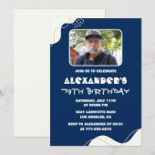 Simple Homme Photo 79e anniversaire invitations (Devant / Derrière)