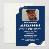 Simple Homme Photo Invitations de 87e anniversaire (Devant / Derrière)