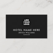 Simple Hotel Logo Name with Job Title Qr Code Visitekaartje (Voorkant)