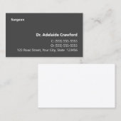Simple, humble, Carte de visite du docteur (Devant / Derrière)