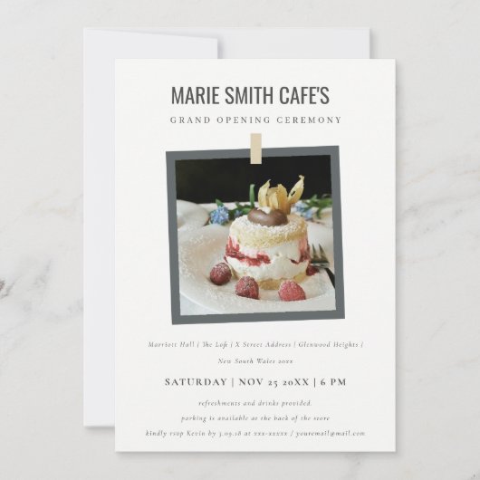 Simple Hung Photo Business Grand Invitation d'ouve (Devant)
