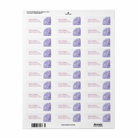 Simple Hydrangea Weddenschap Etiket (Full Sheet)