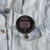 Simple I Have Autism Awareness Black Pink Special Ronde Button 7,6 Cm (In situ)