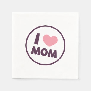 Simple I Love mama Moederdag Napkin Servet