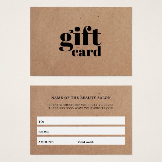 Simple impression Kraft Beauté Blancs (Devant & derrière)