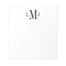 Simple Initiaal Monogram Black Notitieblok