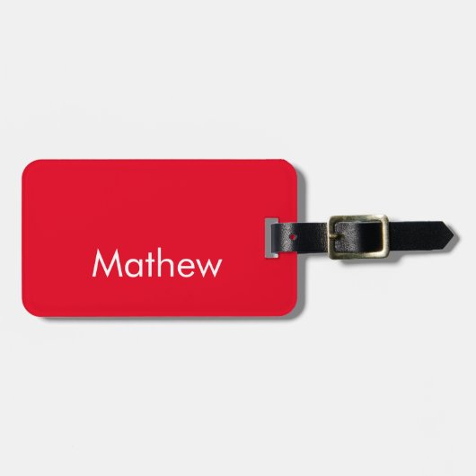 simple initial letter monogram add your name lett  bagagelabel (Voorkant horizontaal)