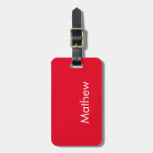 simple initial letter monogram add your name lett  bagagelabel (Voorkant verticaal)