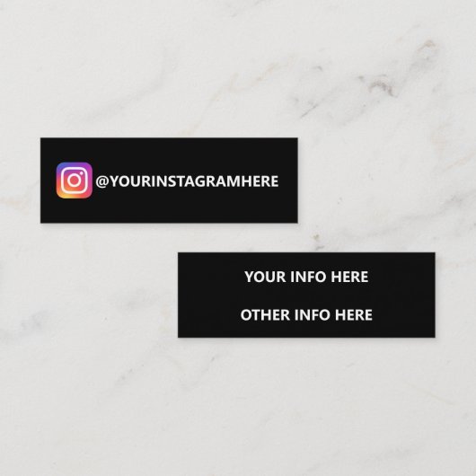 SIMPLE INSTAGRAM MINI CARTE DE VISITE (Devant / Derrière)