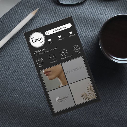 Simple Instagram Photo Collage Carte de visite noi