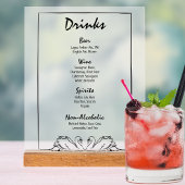 Simple intemporel Chic Swan Bar Boissons Menu Mari