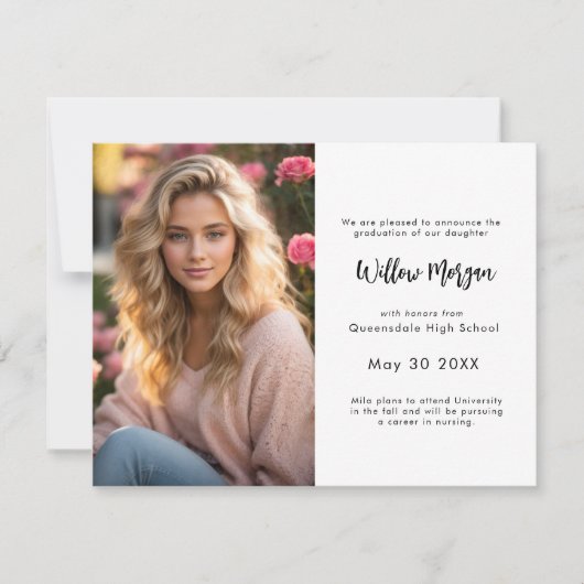 Simple intemporelle 2 photo Graduation Invitation (Devant)