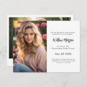 Simple intemporelle 2 photo Graduation Invitation (Devant / Derrière)