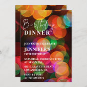 Simple invitation 24e anniversaire Confetti Dîner (Devant / Derrière)