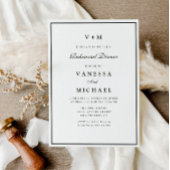 simple invitation à dîner de répétition en noir et