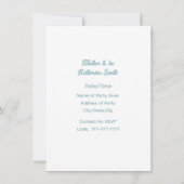 Simple Invitation Bébé Bleu Clair et Blanc (Dos)