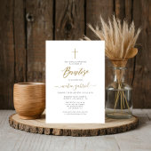 Simple Invitation De Baptême Espagnol Or