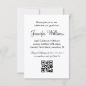 simple invitation de fête de fin d'études avec cod (Dos)