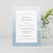 Simple Invitation de Fête de Mariage Bleu Poussiér (Debout devant)