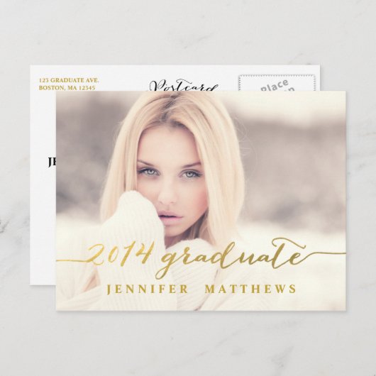 Simple | Invitation de la fête de graduation (Devant / Derrière)