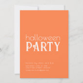 Simple Invitation de la fête d'Halloween orange et (Devant)