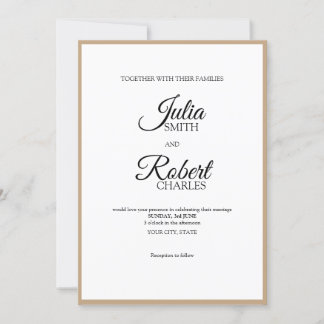 Simple invitation de mariage rustique et élégante