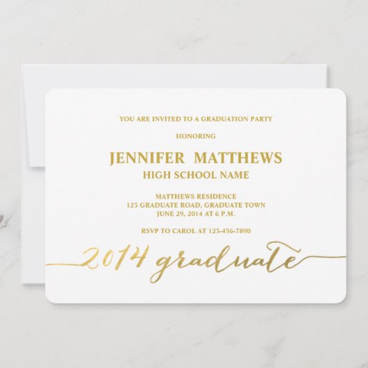 Simple| Invitation du groupe de diplômés (Dos)