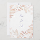 Simple invitation élégante rose (Dos)