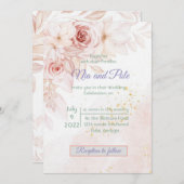 Simple invitation élégante rose (Devant / Derrière)