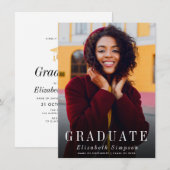 simple invitation et faire-part de remise de diplô (Devant / Derrière)