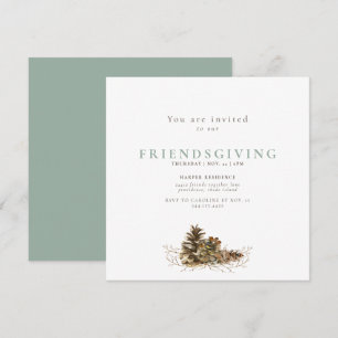Simple Invitation Friendsgiving Cônes de Pin Sauge