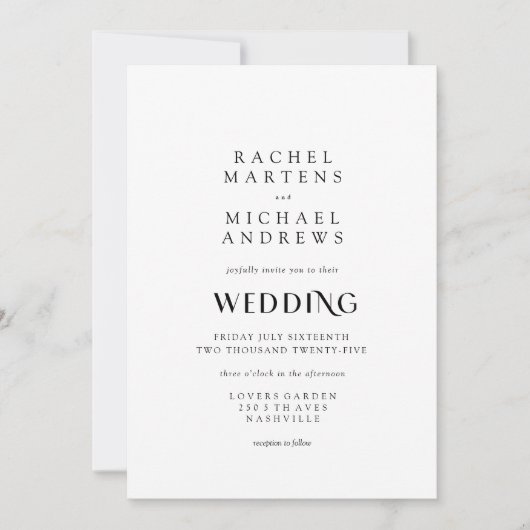 Simple invitation moderne (Devant)