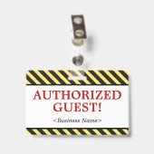 Simple "INVITÉ AUTORISÉE !" Badge (Arrière avec clip)