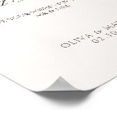 Simple Ivory and Brown Wedding Guest Book Poster (Coin)