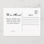 Simple j'ai déménagé Carte de déménagement  (Dos)