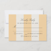 Simple Jaune Cabane Rayures Mariage RSVP (Devant)