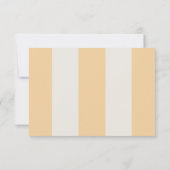 Simple Jaune Cabane Rayures Mariage RSVP (Dos)