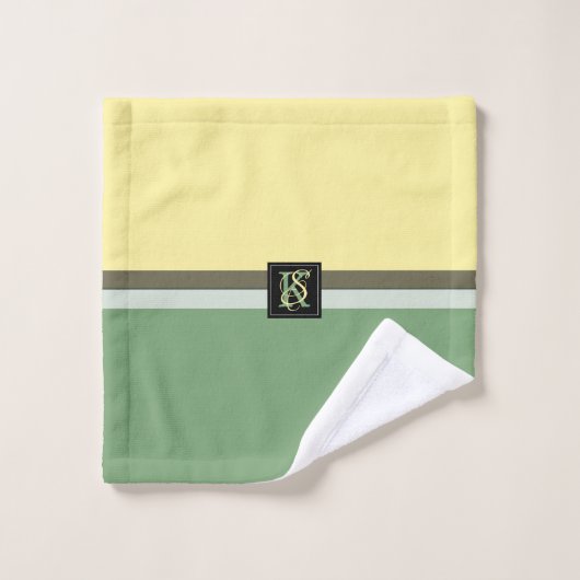 Simple Jaune clair et Asperges Vert Deux Tons (Gant de toilette)