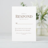 Simple Jaune Floral Texte Or Blanc Mariage RSVP (Debout devant)