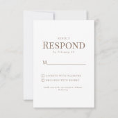 Simple Jaune Floral Texte Or Mariage RSVP (Devant)